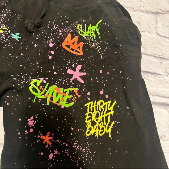 Never‎ Broke Again Graphic Print Sweat Shorts Casual Black - Picture 3 of 5